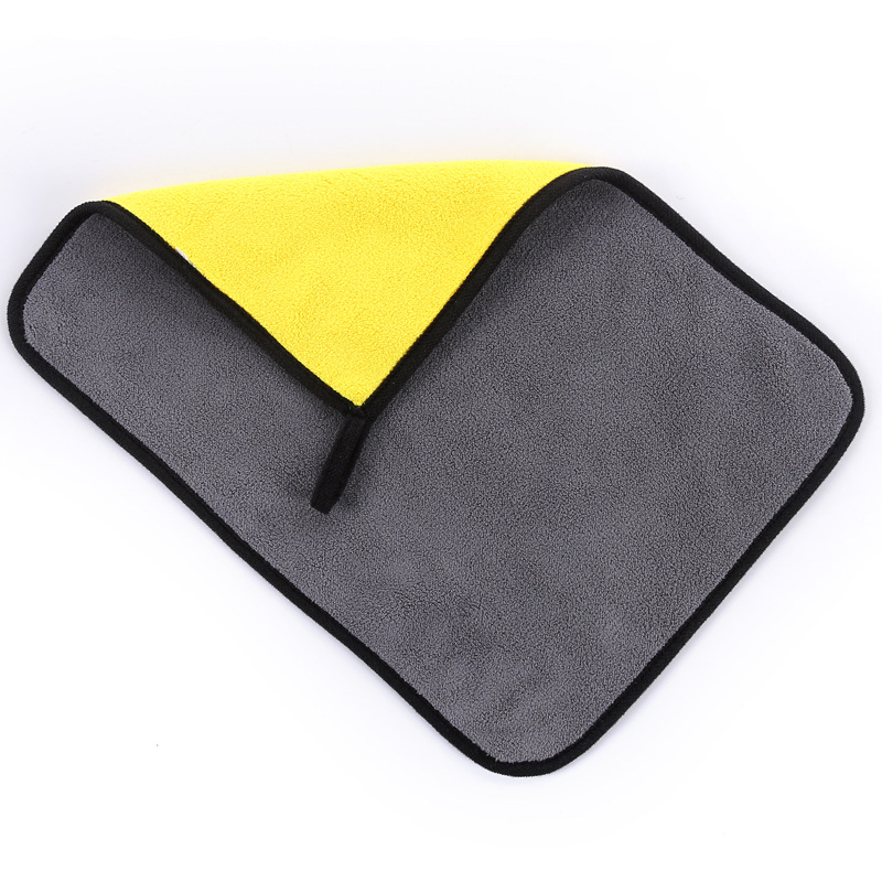 High Density Car Cleaning Cloth Coral Fleece Thickened Strong Absorbent 30*40 Two-Color Double-Sided Flexible Fiber Car Cleaning Cloth Cleaning Towel