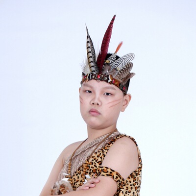 表演印第安头饰儿童夸张发饰部落酋长帽羽毛发冠个性发带成人