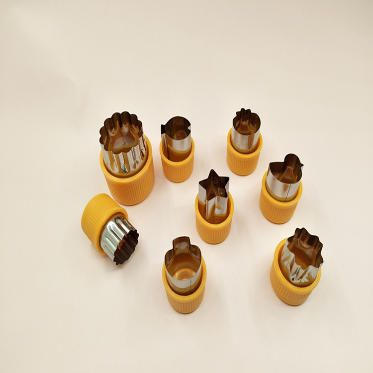 品泰8pc全护手蔬菜切模 不锈钢烘焙饼干模具 家用蝴蝶面模切花器