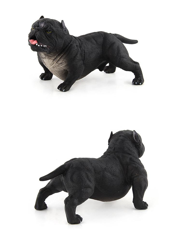 跨境热卖13cm 仿真斗牛犬6款恶霸狗恶犬实心塑胶动物模型摆件玩具
