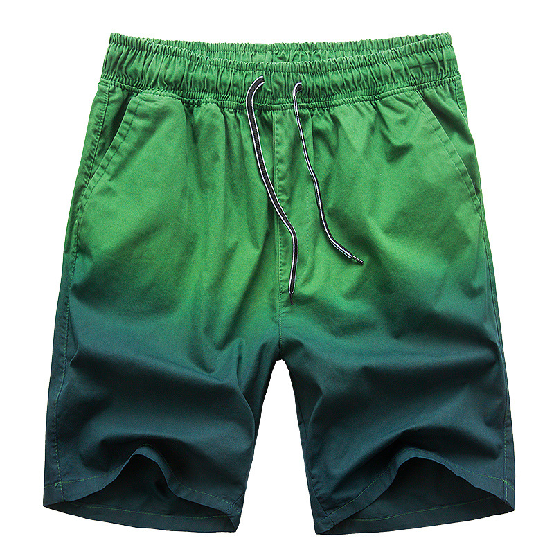 2018夏季新款男士宽松休闲短裤渐变色情侣沙滩裤k03