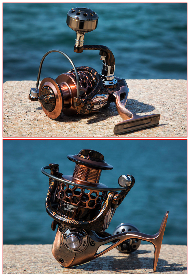 日本进口佐崎精工渔轮 全金属纺车轮16 1轴海钓轮7000# 远投轮