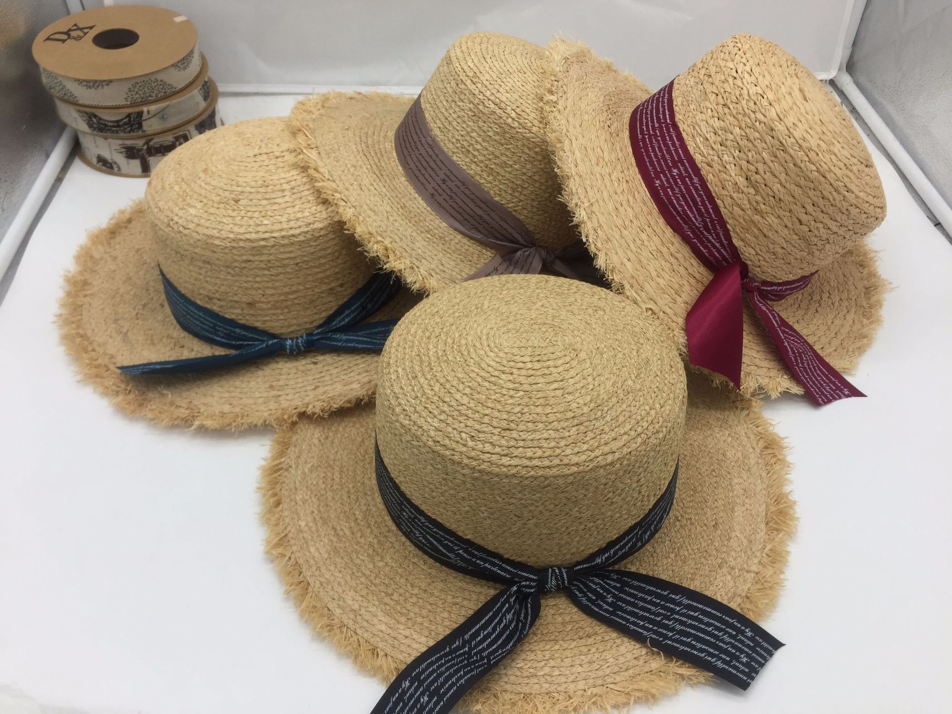 休闲毛边拉菲草帽出游百搭夏季遮阳女士草帽