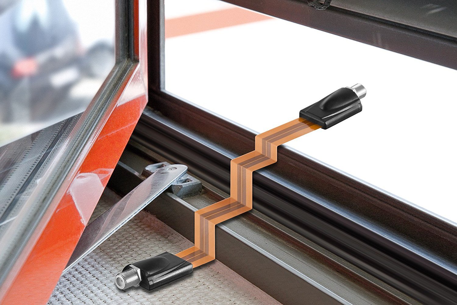 过墙线 扁平过窗线过门线 f头母对母穿窗线用于电视 监控连接