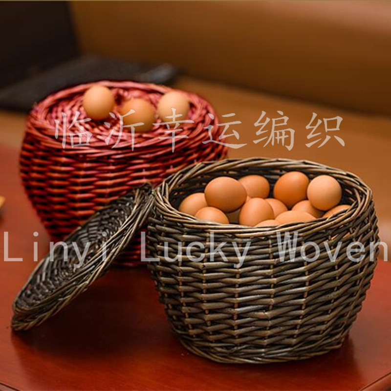 Shandong Factory Wholesale Wicker Egg Basket Non-Rattan Egg Storage Basket Wicker Fruit Basket Exclusive