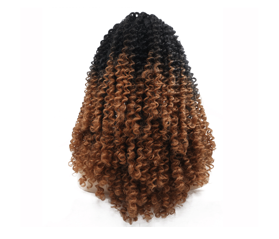 欧美化纤假发 亚马孙热销非洲棕色小卷wig头套 直销一件代发