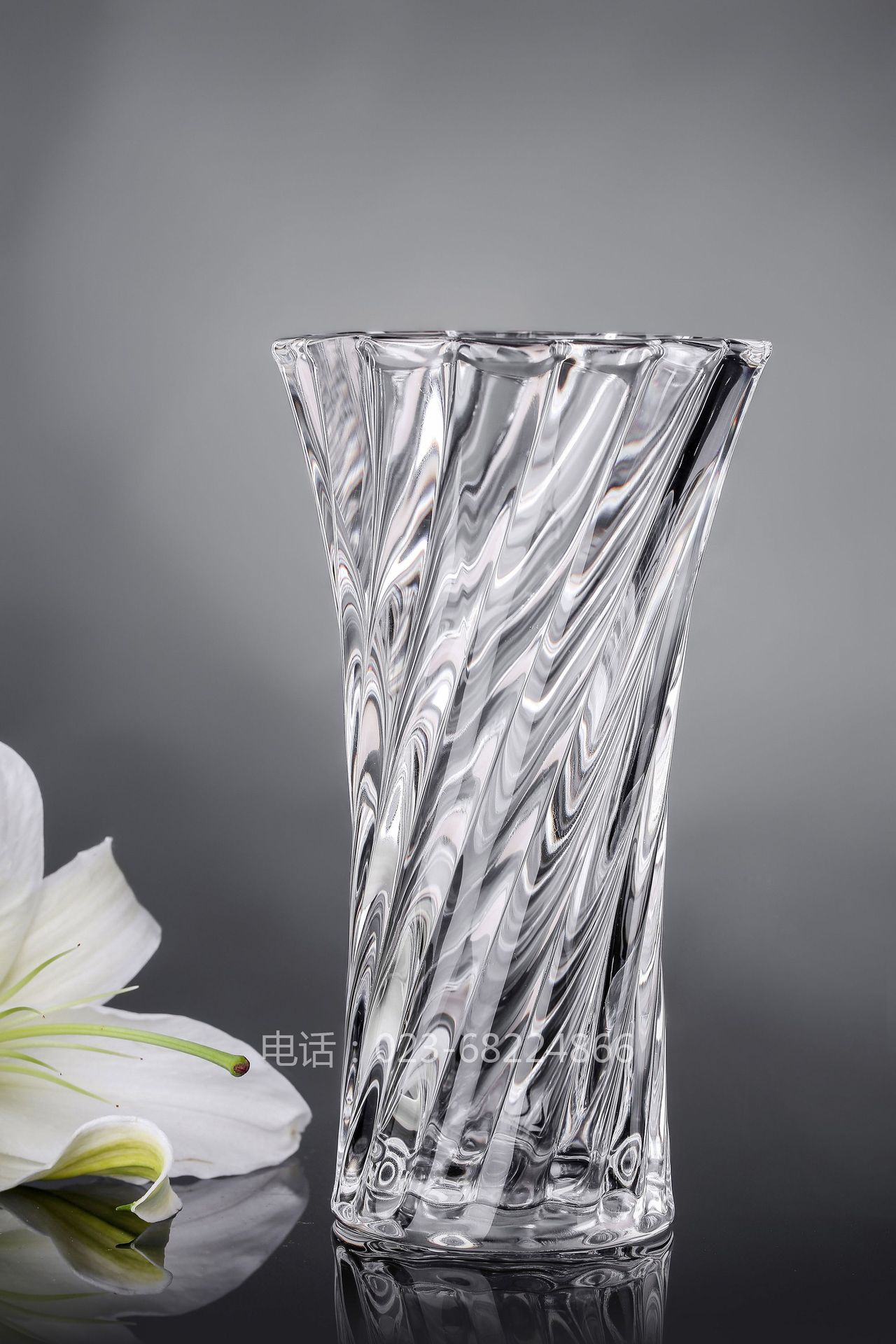 hjk003刻花花瓶523ml玻璃花瓶