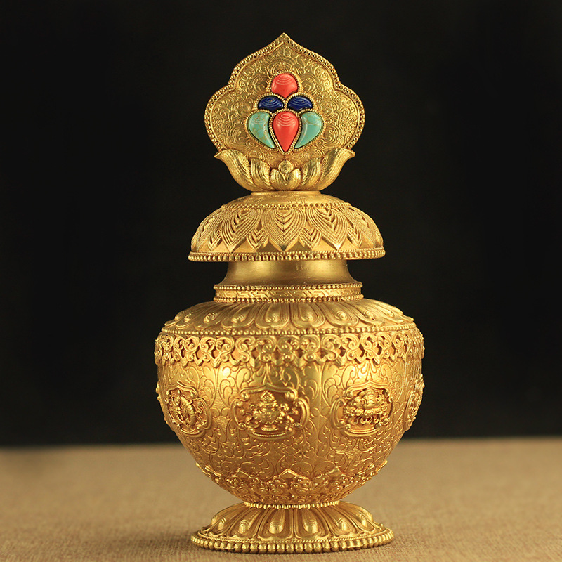 新品宝藏瓶a款 黄铜摩尼宝瓶如法供品八吉祥宝瓶