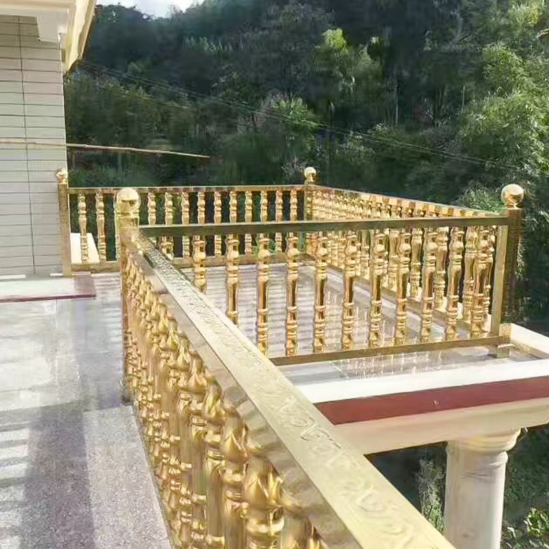 不锈钢成品黑色阳台栏杆铝合金玻璃花瓶柱铁艺室内楼梯护拦围栏