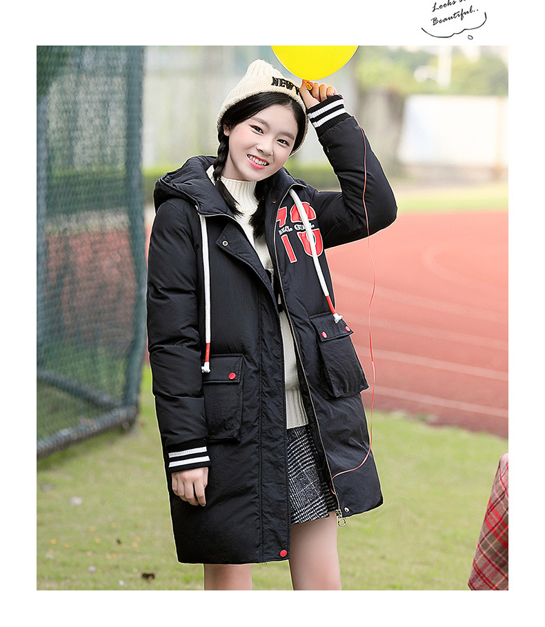 中学生冬季棉服女中长款加厚2018新款韩版少女冬装外套初中生棉衣