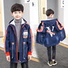 Children jacket 2018 new pattern Boy Chaqueta Autumn and winter Mid length version Plush thickening keep warm children Jeans Children jacket 2018 new pattern Boy Chaqueta Autumn and winter Mid length version Plush thickening keep warm children Jeans