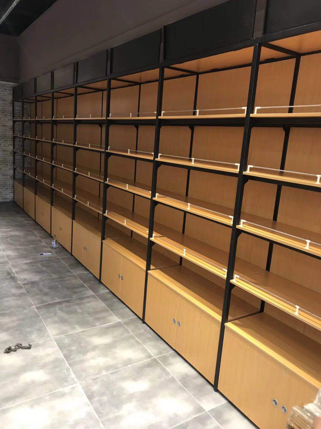 便利店超市钢木货架置物架零食休闲食品商店展示架展柜陈列柜批发