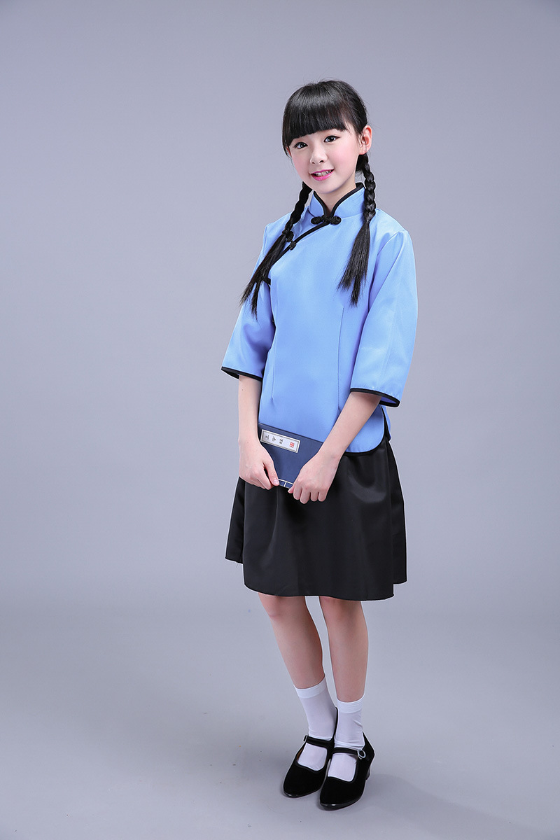 儿童中山装五四青年服民国学生装中小学生合唱表演服国学演出服装