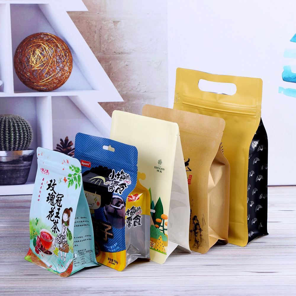 厂家定制复合八边封铝箔袋茶叶袋自立自封袋干果包装食品袋子批发