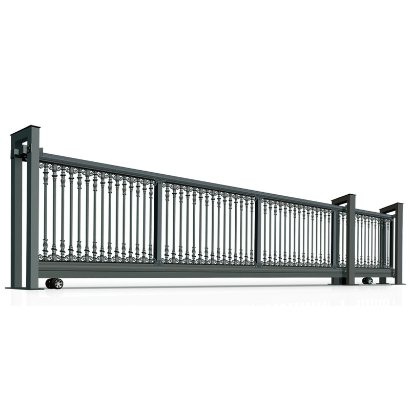 铝合金大门智能伸缩门平移门加工定制工地小区学校大门别墅大门