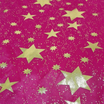 现货批发六角星针织烫金面料 万圣舞台演出服布料 玩具装饰涤纶布