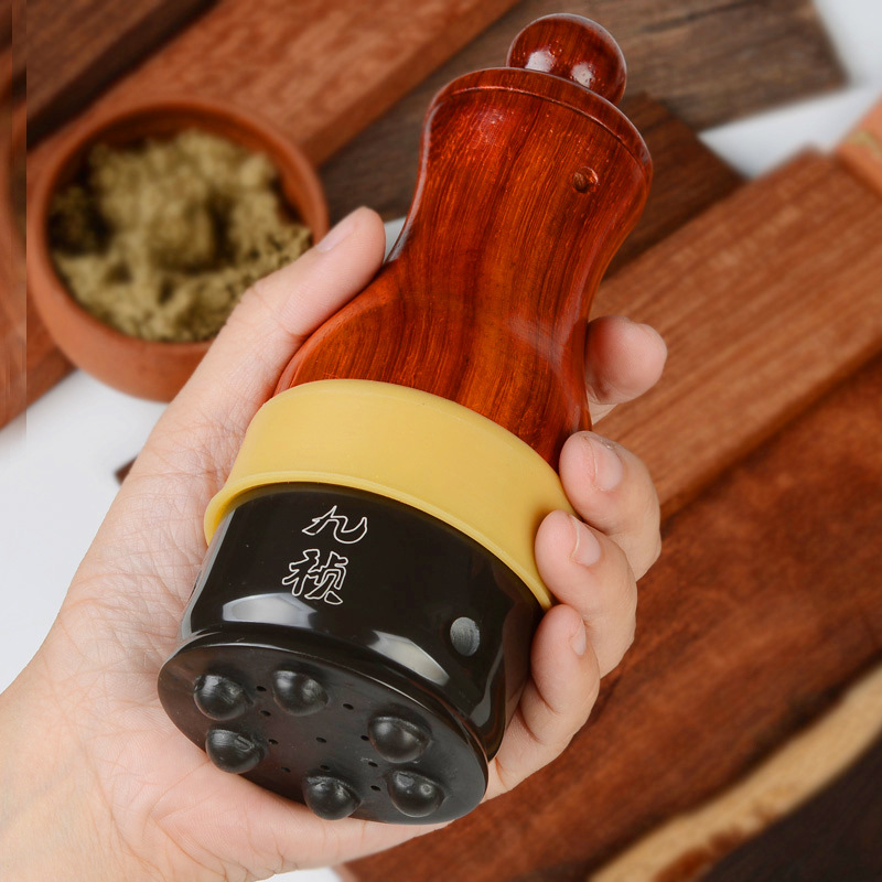 砭石刮痧艾灸罐温灸仪器扶通罐阳太极球砭灸罐能量罐推拿按摩工具