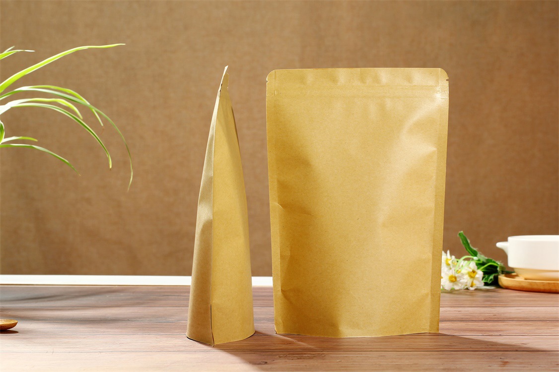 牛皮纸自立自封袋内镀铝箔袋 茶叶干果食品防潮包装袋 可定做印刷