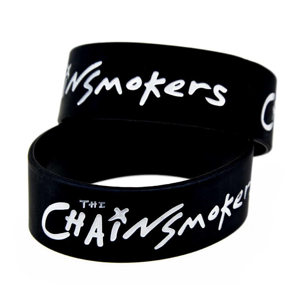 速卖通货源 the chain smokers硅胶手环烟鬼组合明星手带手圈批发