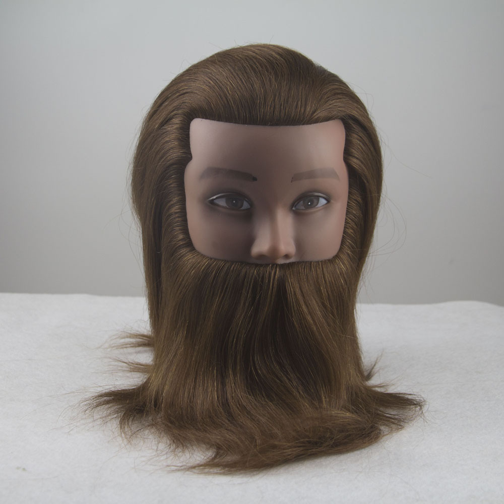 男士短发模特头全真发头模带胡子发廊美发专用剪发模特头练习头