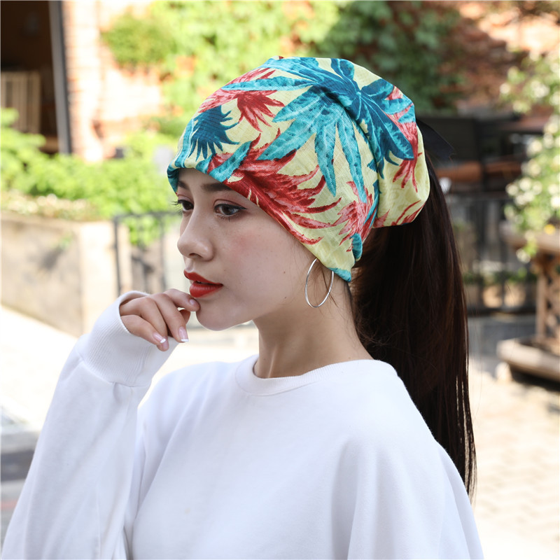 头巾女百搭头巾发带简约潮流青年漏辫子帽子女冬包头帽月子帽