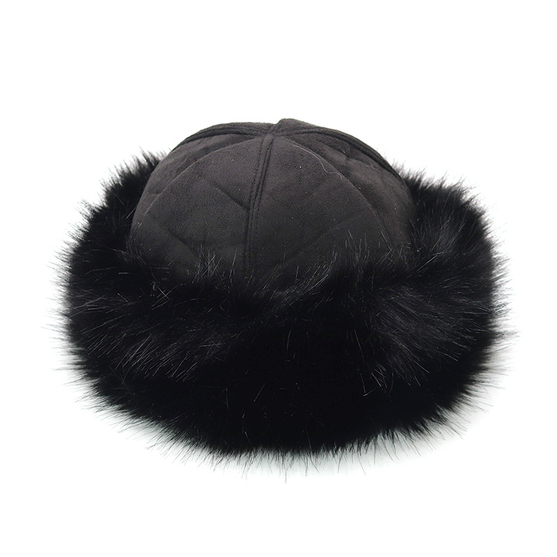 Mongolian Bag Suede Imitation Fox Fur Hat Fur Hat Men and Women Fleece Lined Padded Warm Keeping Hat