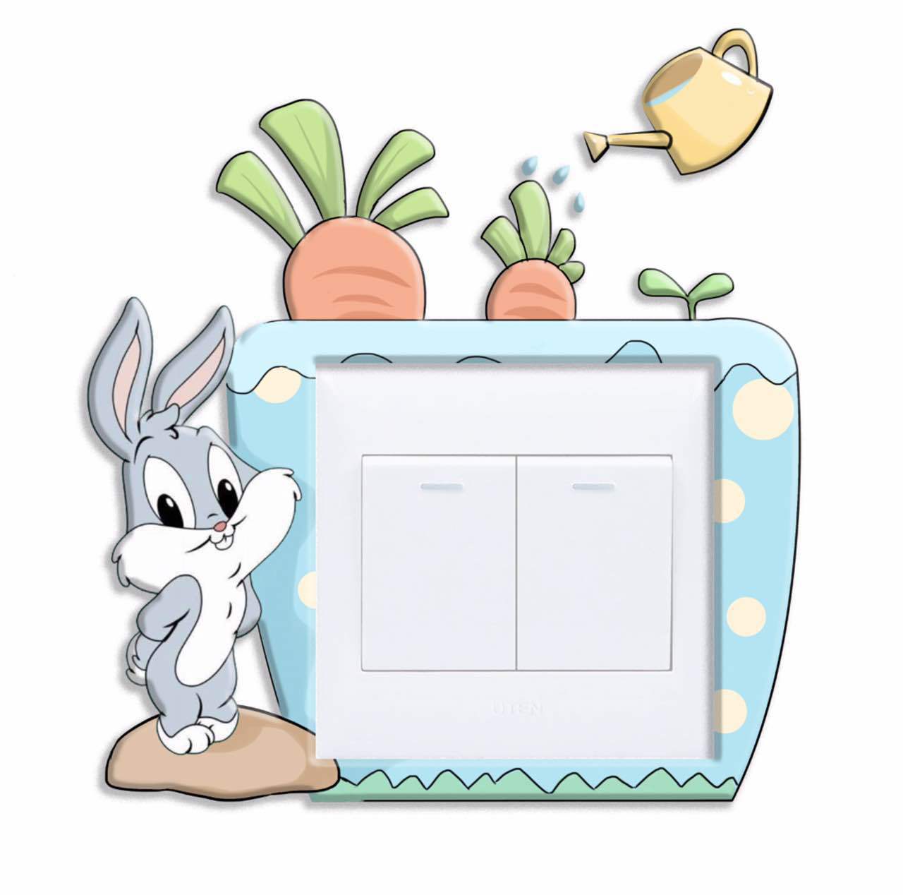 开关贴墙贴灯客厅3d立体简约现代夜光墙壁贴纸插座装饰开关保护套