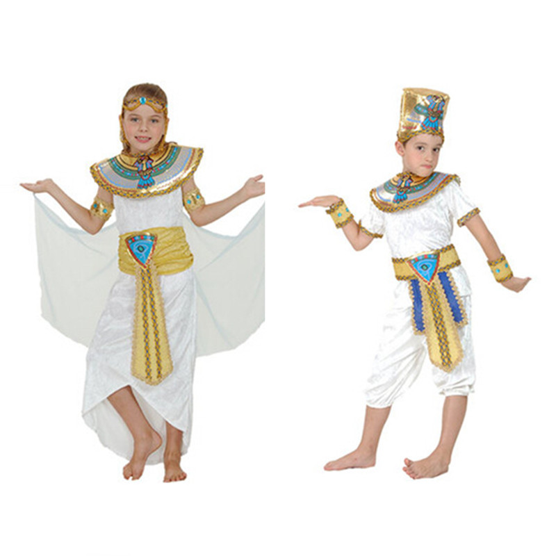 尼罗河埃及法老艳后儿童男孩女孩表演服装万圣节新年服装
