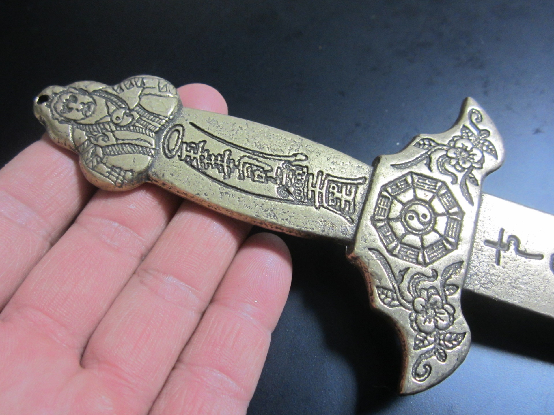 厂家直销纯铜大号七星剑阴阳剑铜钱剑风水用品铜剑可定制