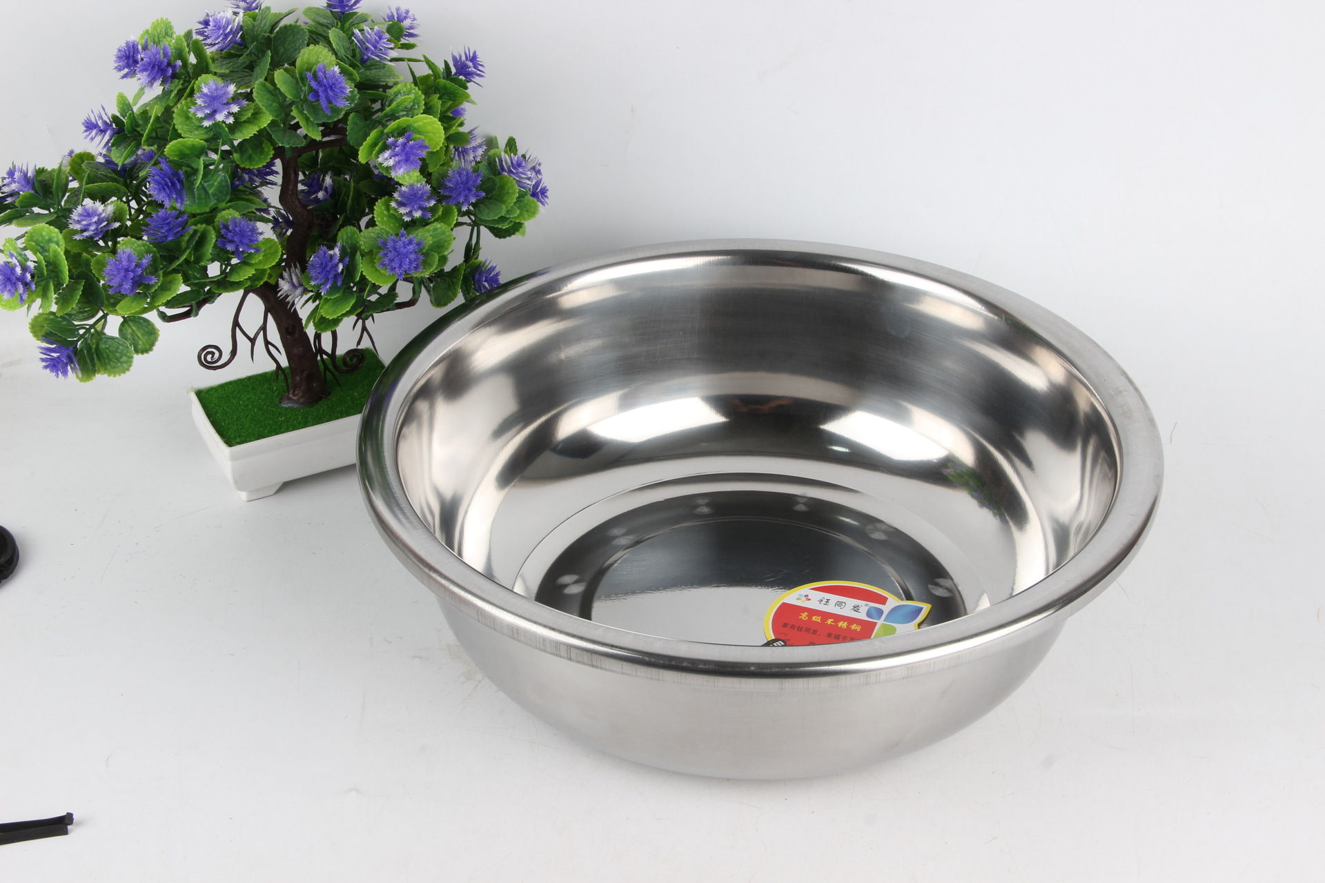 40cm大反边不锈钢盆 洗菜盆 盆子厨房用盆 加厚不锈钢盆10元店