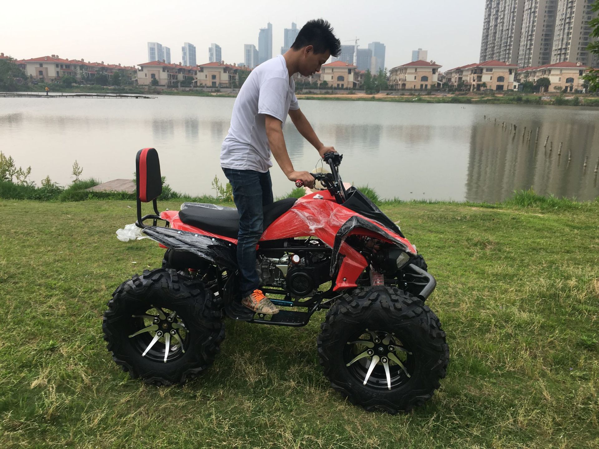 gy6无极变速150cc碟刹12寸铝轮双铝排大火星沙滩车四轮越野摩托车