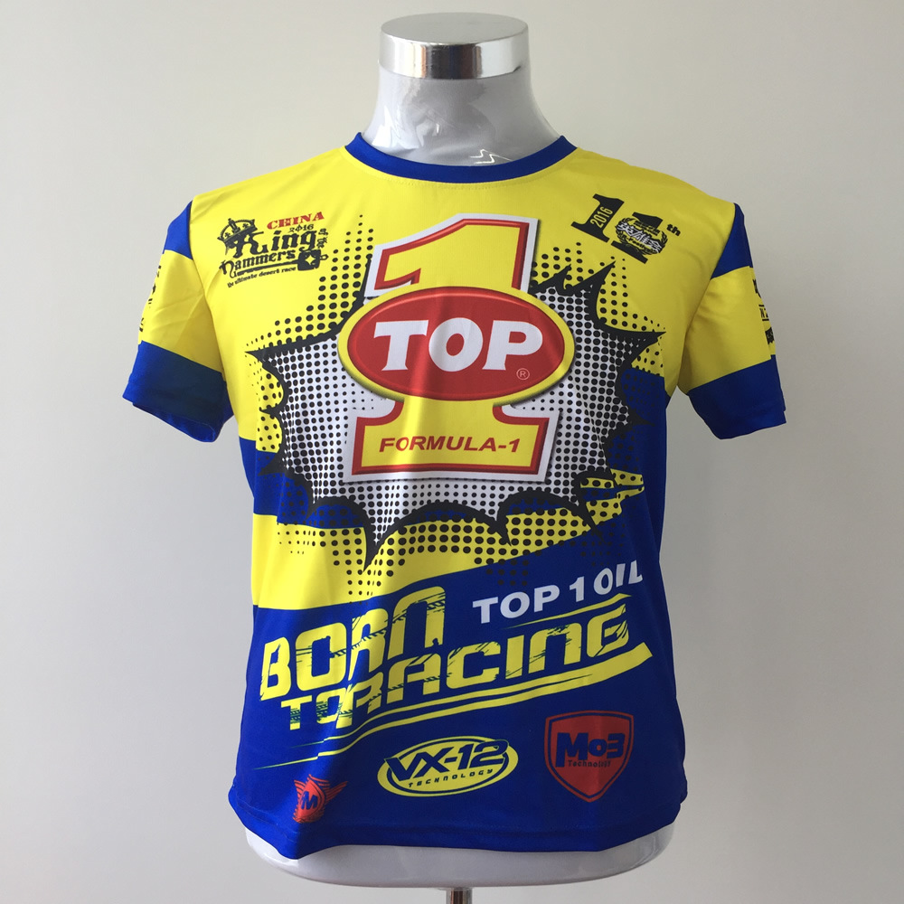 纯涤全版热升华t恤衫满版定制,外贸欧码t恤热升华速干圆领赛车服