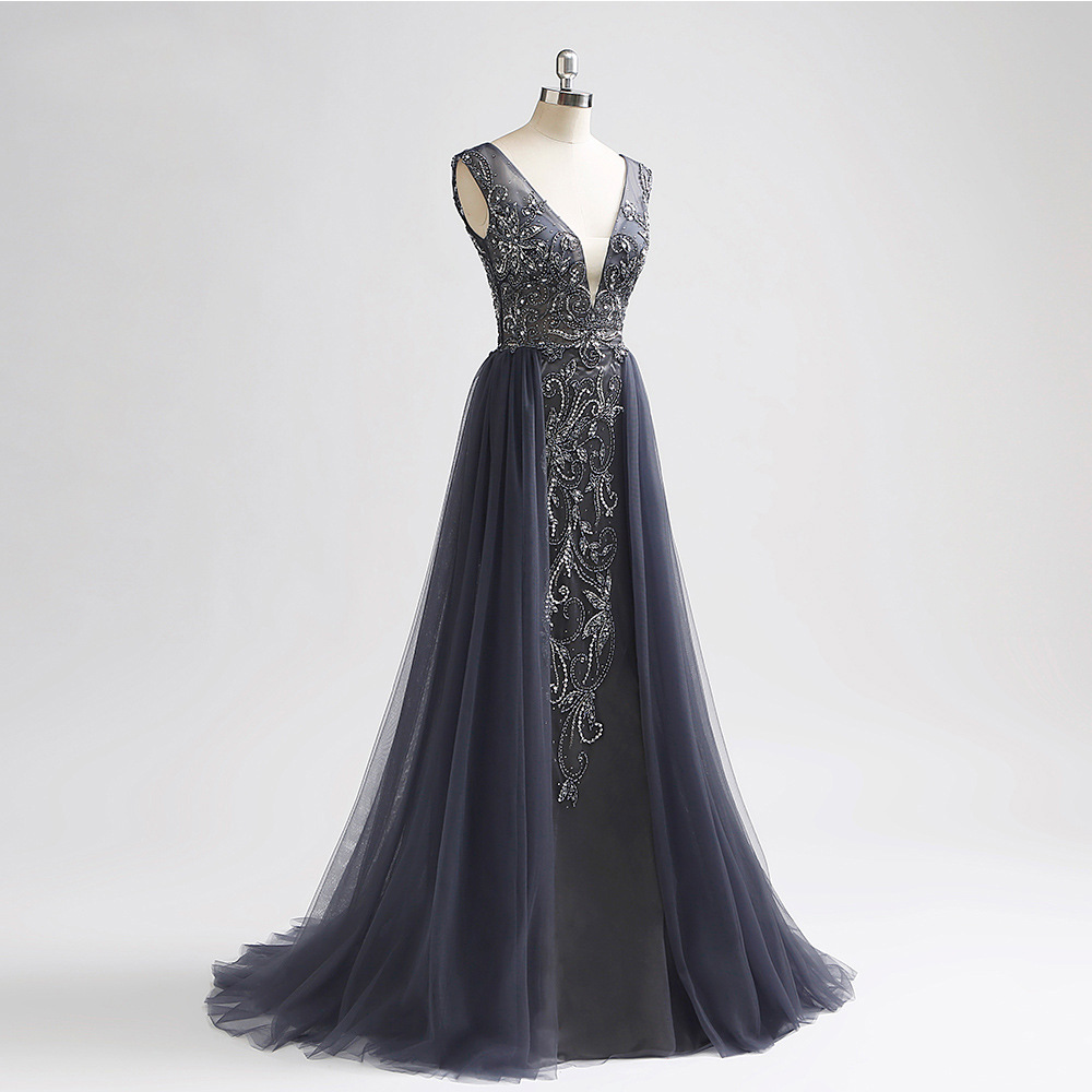 礼服女长款金色宴会礼服女宴会晚礼服礼服女晚宴派对礼服齐地婚纱