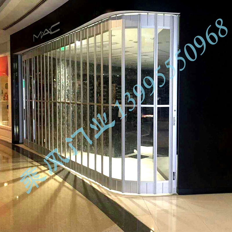 水晶透明门定制 厂家洗车商铺店铺防盗遥控门 pvc侧向水晶卷闸门