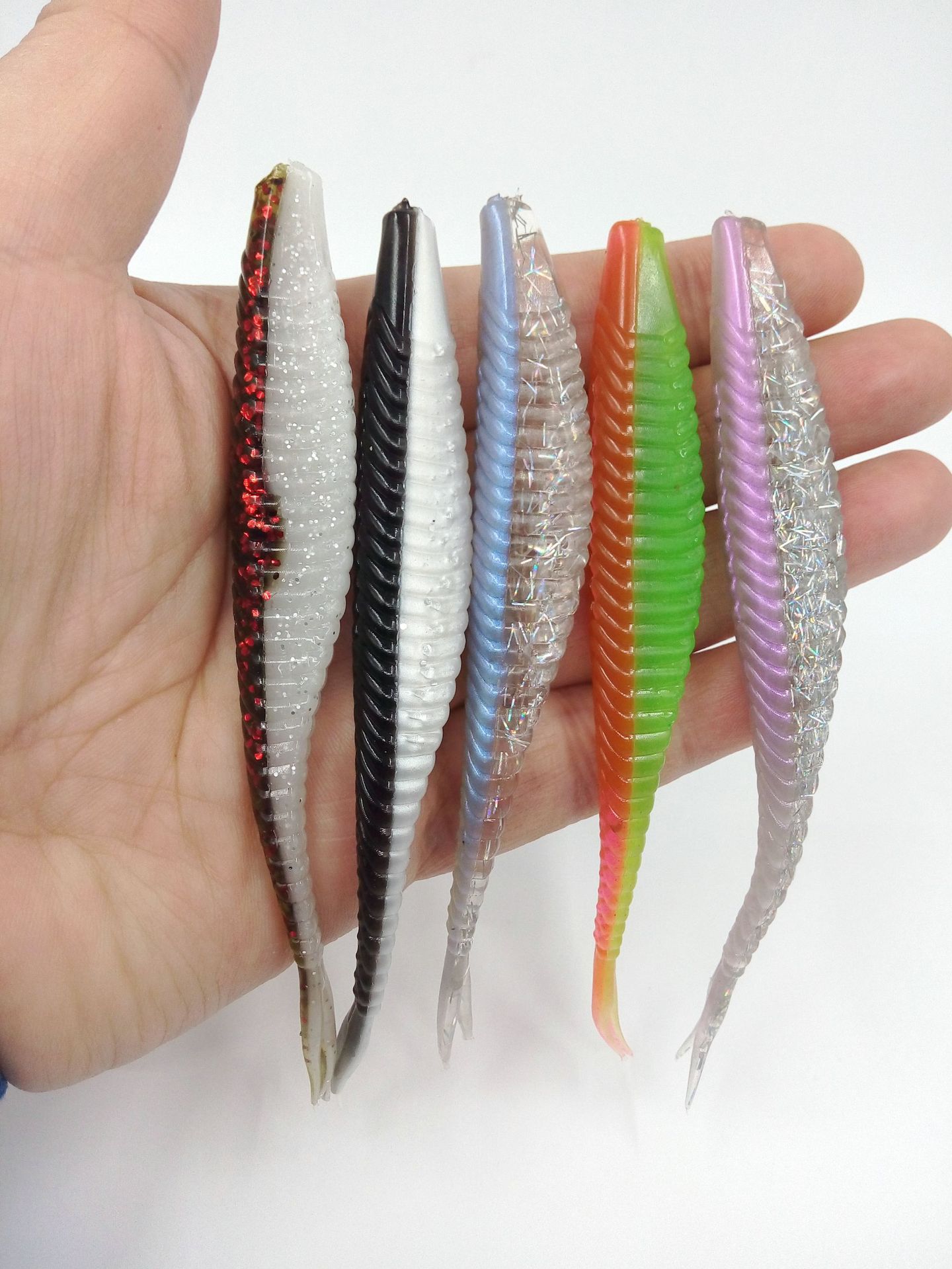 5色可选双色叉尾软鱼12cm/7g软饵仿真鱼仿生路亚软饵假饵