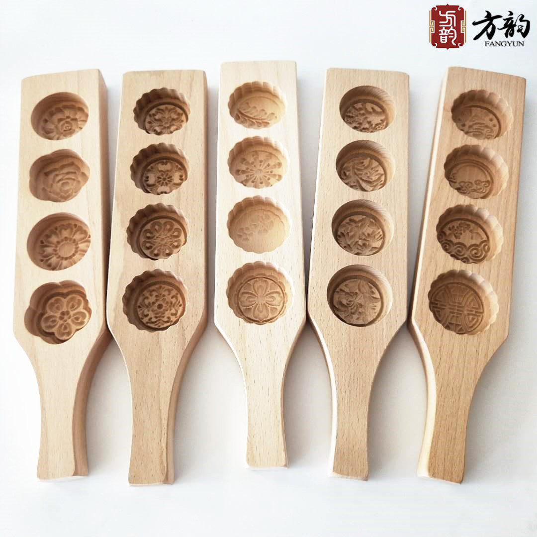 立体四孔模具月饼模具绿豆糕点做南瓜饼面食蒸花样卡通馒头卡通