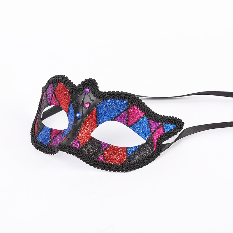 Factory Direct Sales Masquerade Party New No Pattern Butterfly Dance Rhombus Checkered Mask Halloween Holiday Supplies Wholesale