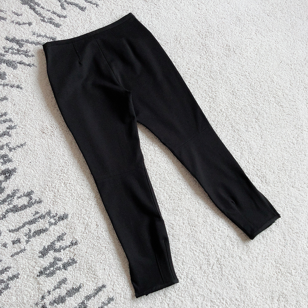 开叉裤子2018新款纯原棉莫代尔纯色简约舒适裤脚开叉女式休闲裤