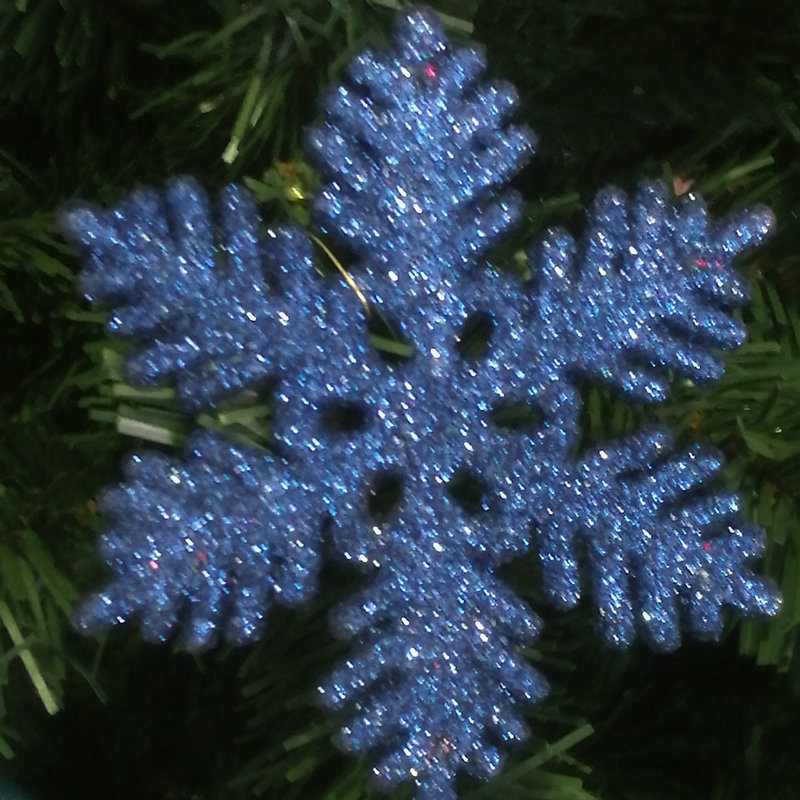 厂家热销 圣诞树贴挂装饰雪花片 商场橱窗节庆饰品五角星片批发