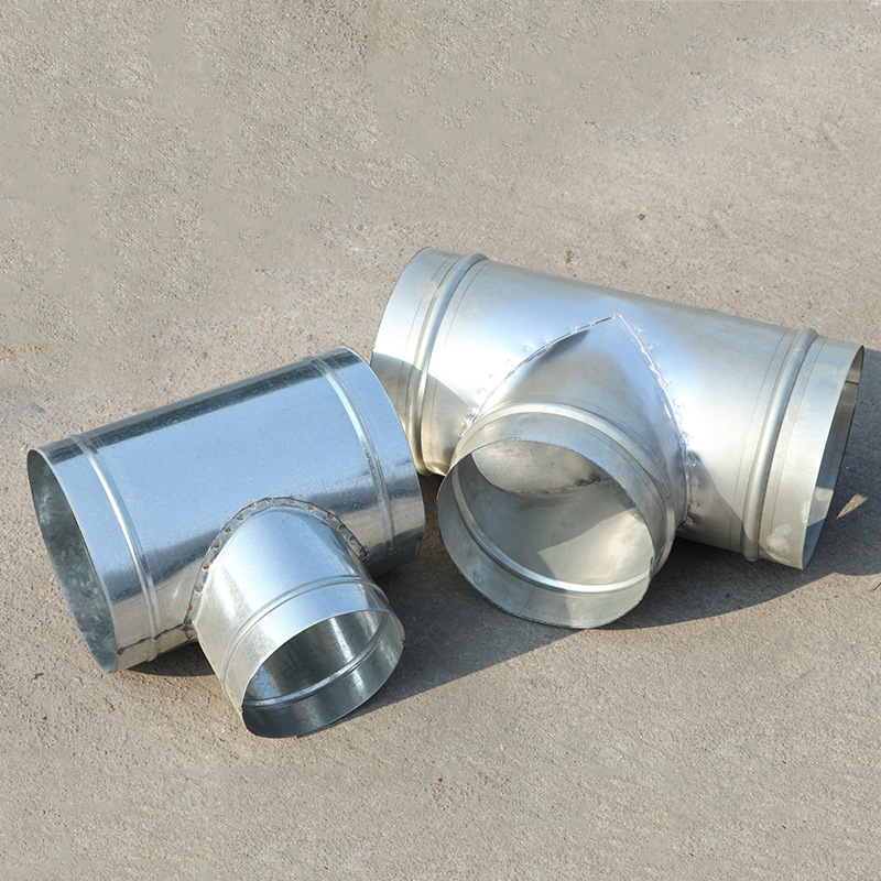 镀锌白铁皮螺旋风管正三通斜三通裤衩三通茶壶三通螺旋风管定制