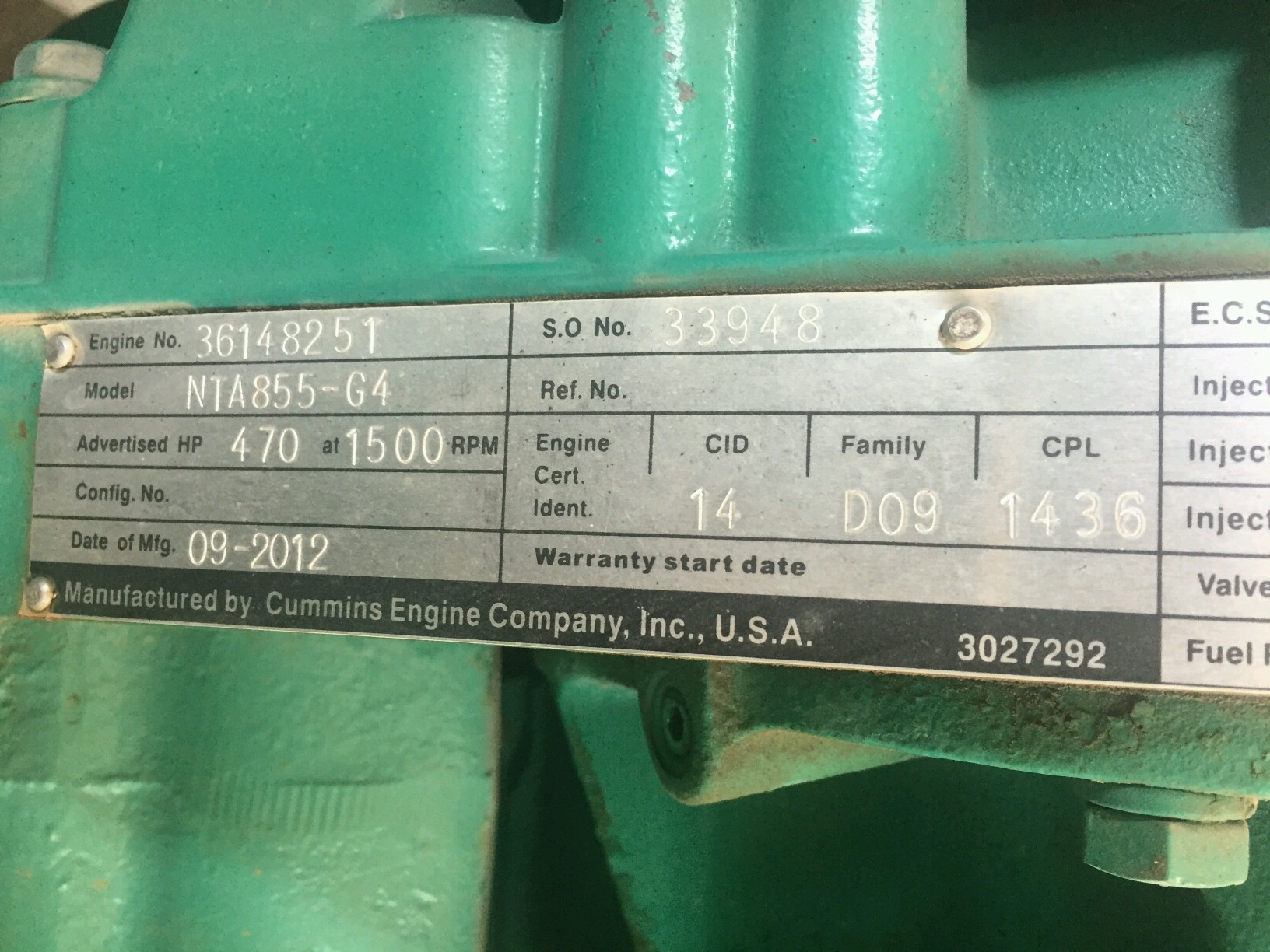 原装进口310kw康明斯二手发电机 nta855-g4康明斯发电机