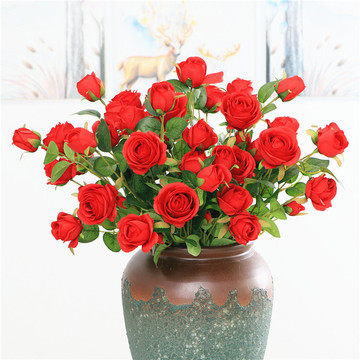 10色单支相思玫瑰花仿真  北欧婚庆居家摆放假花 样板间装饰