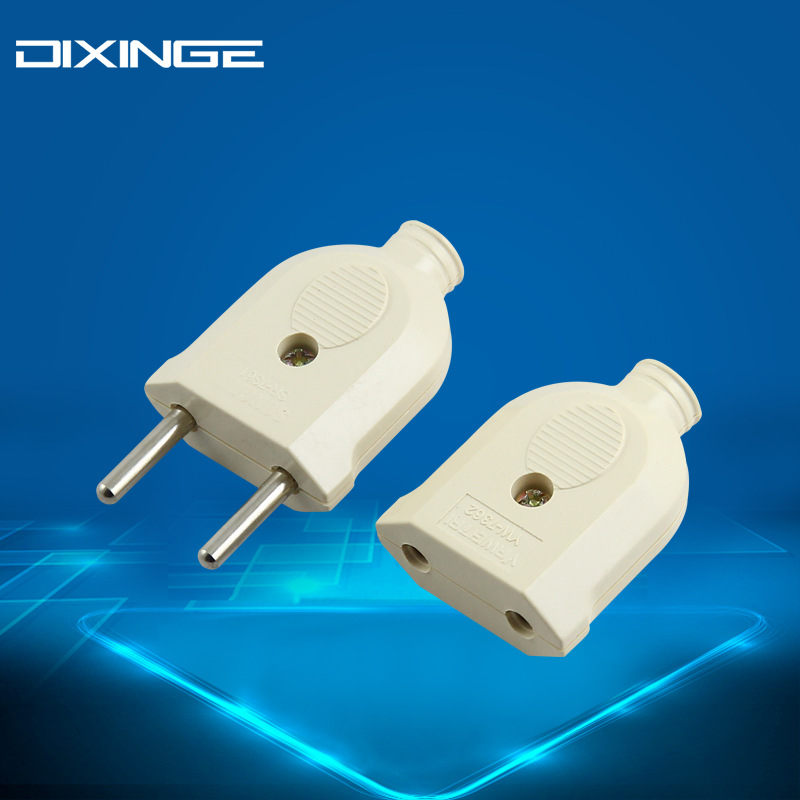 以色列接线插头 白色16a标准以色列装配圆柱公母对接三极电源插头