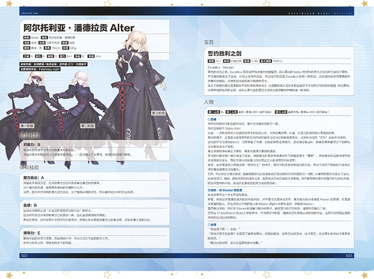 fatego命运冠位英灵全鉴i---vi冠位资料画集大图鉴fate资料集代发
