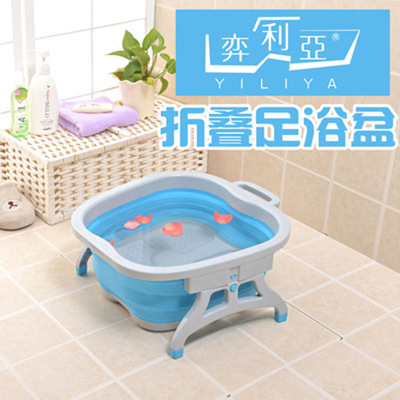 厂家便携式家用折叠洗脚盆折叠足浴盆养生按摩泡脚桶塑料折叠浴盆