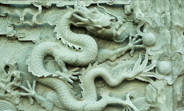 加工定做龙型浮雕屏风九龙壁石材雕刻 石雕九龙壁画龙头水池雕刻