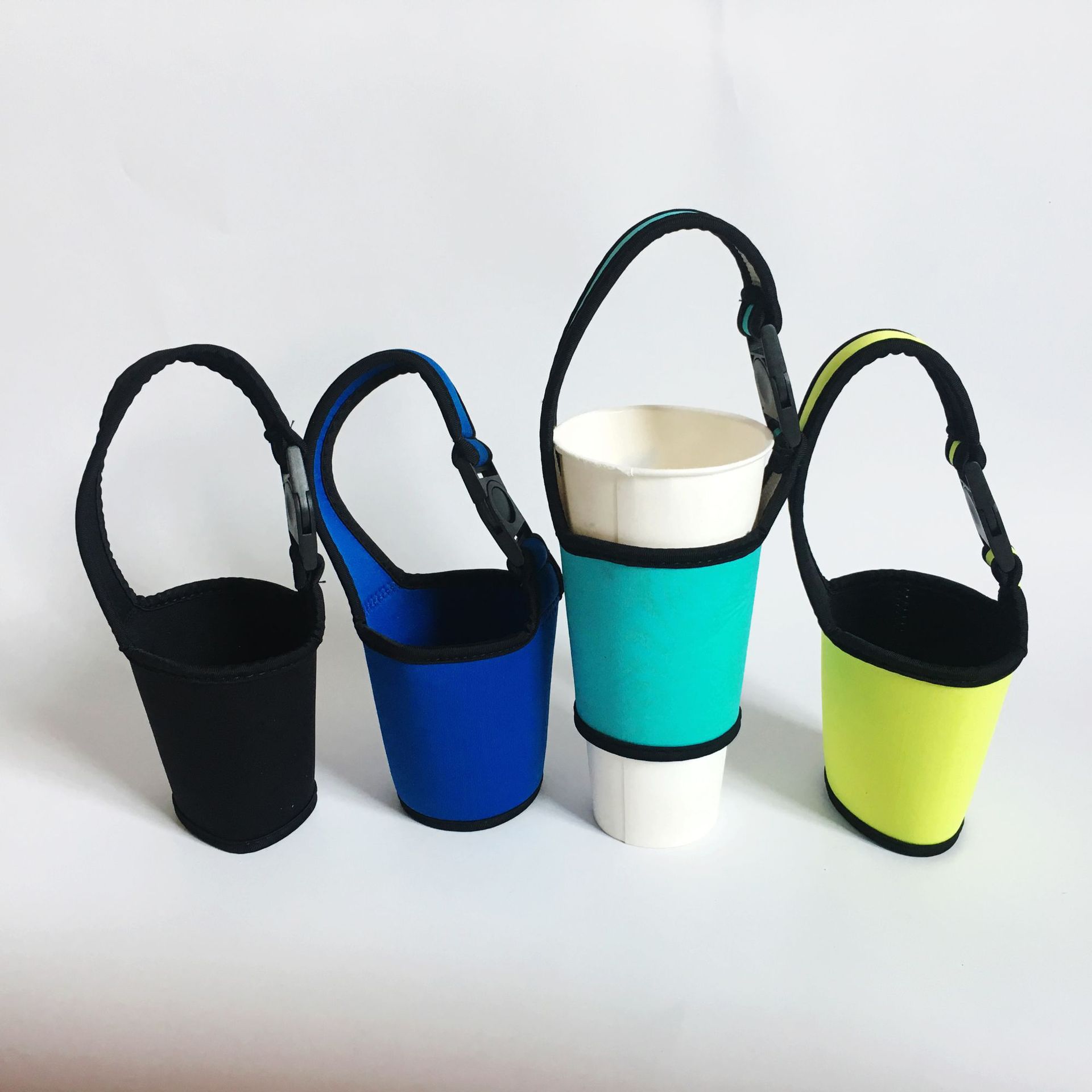 奶茶杯套 时尚创意咖啡杯套 纯色多彩手摇饮料杯套手提环保可乐杯