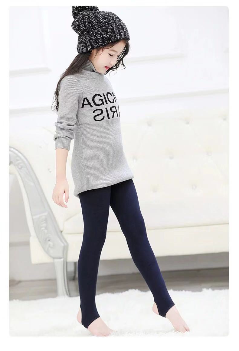 女童加绒打底裤冬款加厚保暖踩脚连袜儿童舞蹈一体裤260克现货