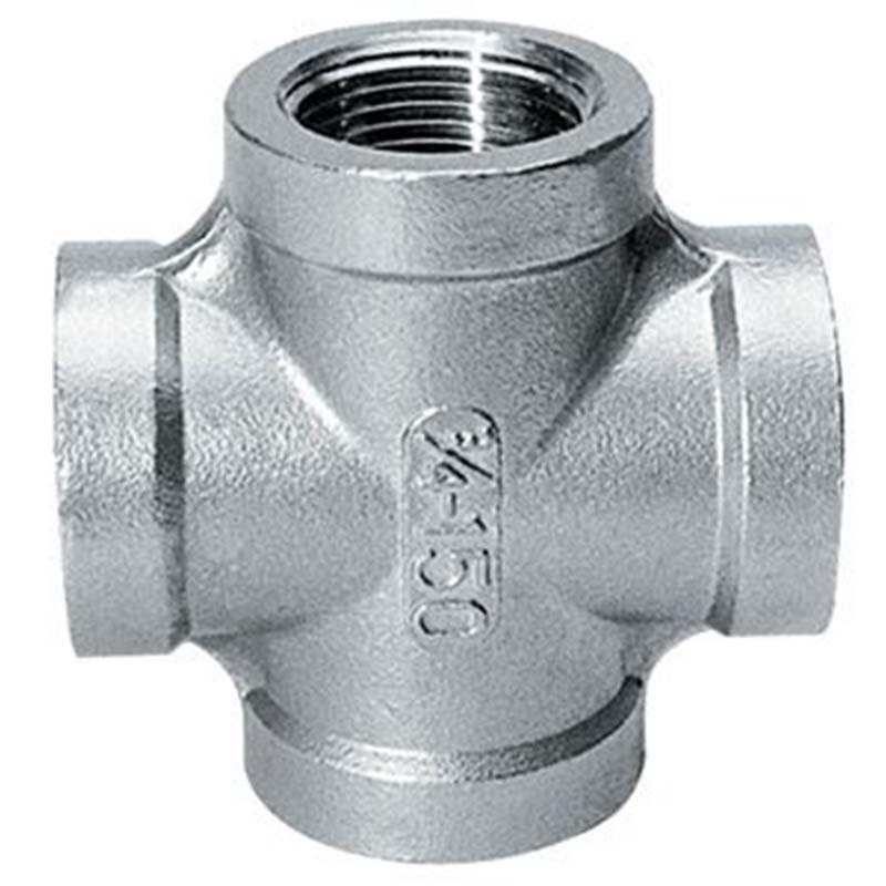 304不锈钢内丝四通 4分6分1寸2寸内螺纹四通丝扣管件高压螺纹四通