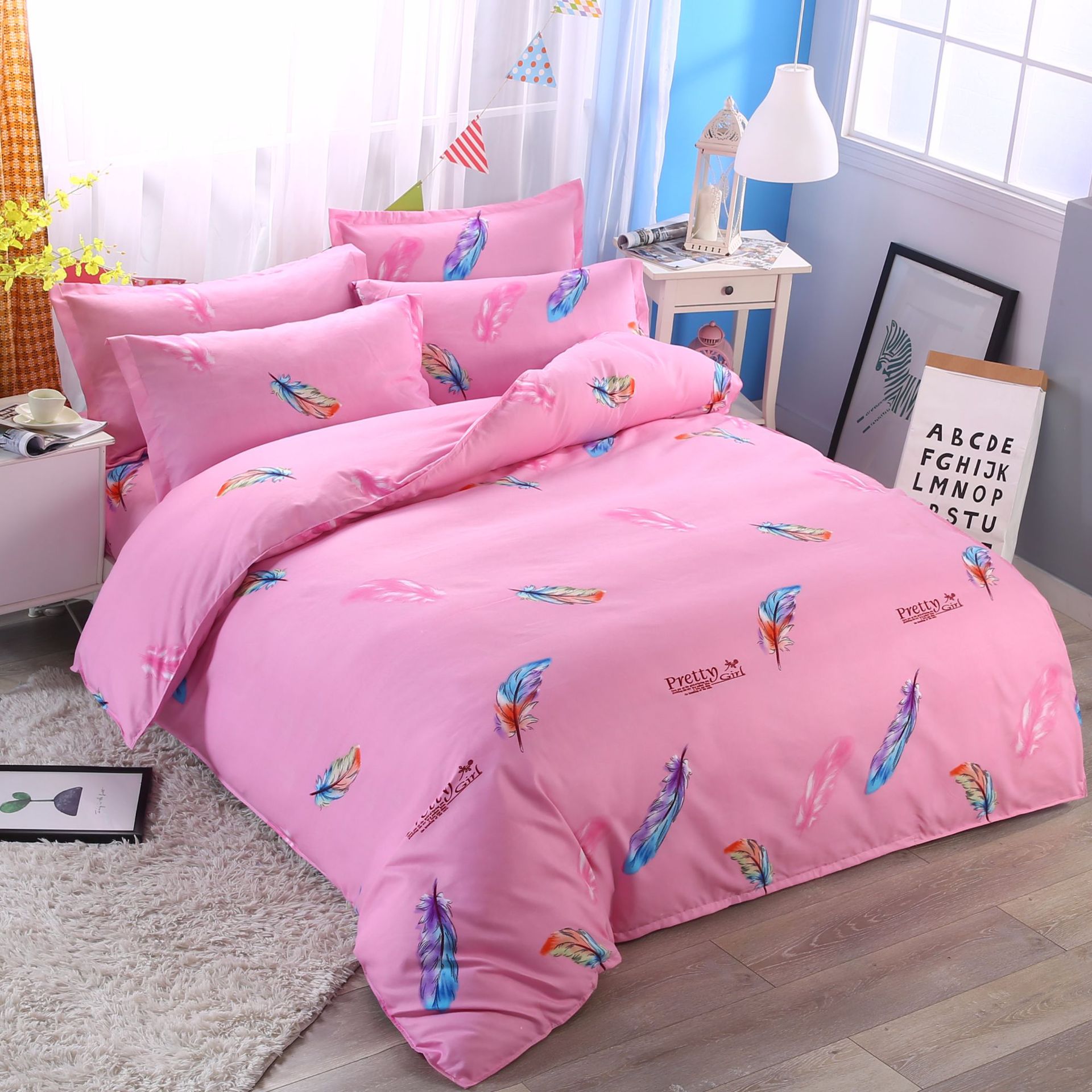 南通家纺批发床上用品植物羊绒棉磨毛四件套床单被套罩宿舍三件套